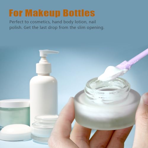 Silicone Spatula Set 6Pcs, Mini Jar Scraper for Makeup & Food - color: Purple
