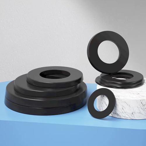 820PCS Black Nylon Washers Assortment Kit, Flat Washers for Bolts, 9 Metric Sizes Nylon Washers for Screws -M2, M2.5, M3, M4, M5, M6, M8, M10, M12 - size: BK M2-M12 (820PCS), style: Nylon Washer