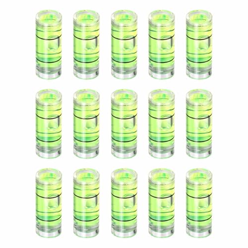 HARFINGTON 15pcs Small Cylindrical Bubble Level Vials 20x8mm PMMA Mini Horizontal Bubble Spirit Level Measuring Layout Tools for RV TV Picture Frame Hanging Tool Leveler - size: 20x8mm