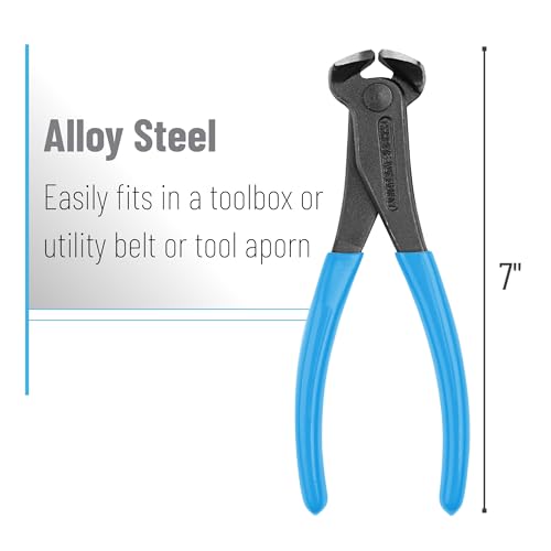 Bates- Nail Puller, 7 Inch, Light Blue, Nail Remover Tool, Cutting Pliers, Carpenter Tools, Staple Puller, End Cutting Pliers - color: Light Blue, size: 7", 1 Pack