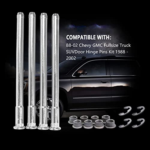 Door Hinge Pin & Bushing Repair Kit, Compatible with Chevy GMC - size: 88-02 Door Hinge Pins