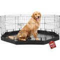PJYuCien Playpen Bottom Pad for 24'' Width 8 Panel Pen, Hook Connect, Black - color: Only Black Bottom Pad, Elastic Buckles Connections