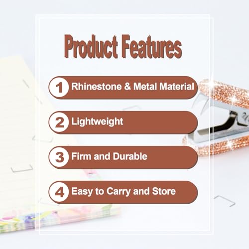 MultiBey Bling Acrylic Staple Remover with Metal Jaws, Champagne Gold - color: Champagne Gold