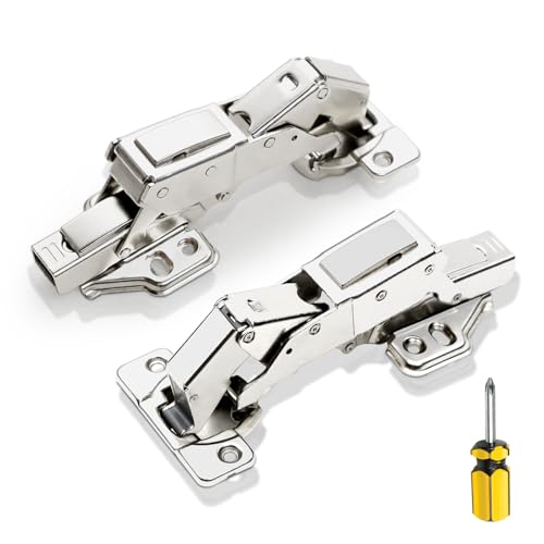 2 Pack 165 Degree Soft Close Kitchen Cabinet Door Hinges, Face Frame Kitchen Hinges, Soft Close Multi-Pivot Concealed Hardware for Corner Kitchen,Cupboard Folded, Folden Door