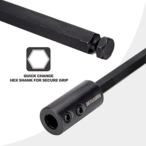 GEINXURN Tools Hole Saw Extension Chuck, 12-Inch x 1/2-Inch Hex Shank Reducing Locking Impact Extension - size: GEC012HS