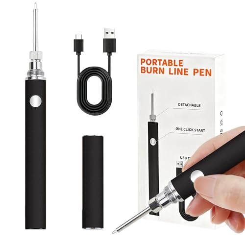 Rechargeable Wire Burning Kit, Digital Wire Burning Tool, Suitable for Bead Stringing, Leather Craftsmanship, Sewing, Weaving, Wax Carving, Wood Stamping, Black - color: Black