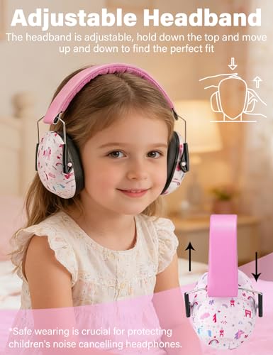Kids Noise Canceling Earmuffs, 25-30dB Noise Reduction Ear Protection, Adjustable Headband Concert Fireworks, Autism - color: Pkcb