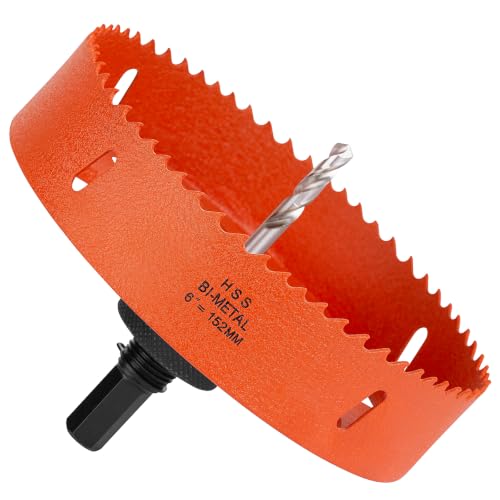 ELECFUN 6 Inch - 152mm Hole Saw Cutter with Pilot Drill Bit