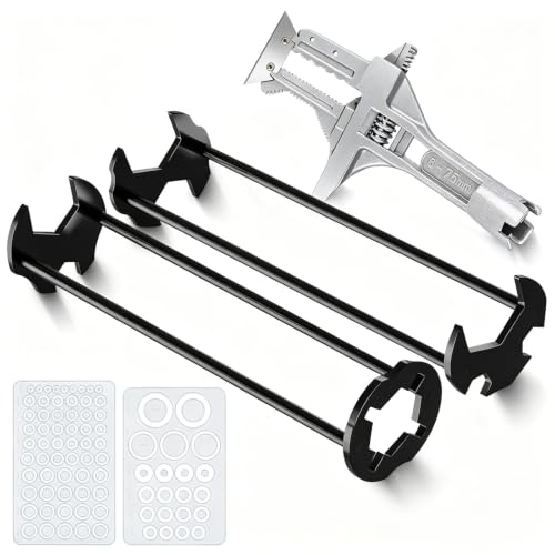 5PCS Basin Wrench Set with 80 Silicone O-Rings for Sink Faucet Repair