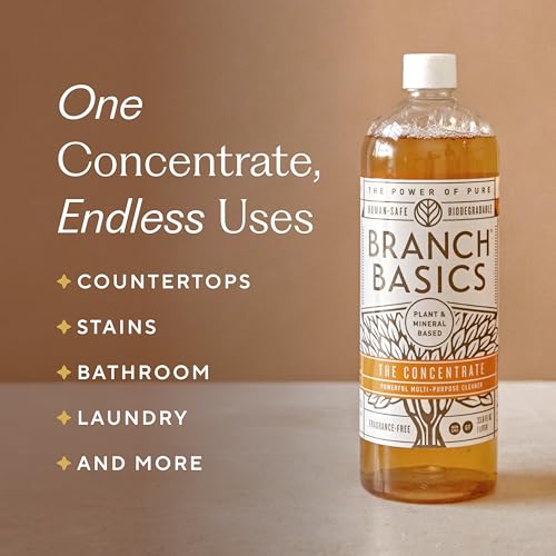 Branch Basics Premium Kit: All-Purpose, Glass, Bathroom, Hand Wash, Laundry | Refillable Plastic Bottles + Concentrate, Oxygen Boost. Fragrance-Free, Human-Safe, Plant-Based Formulas - style: Plastic Spray Bottles