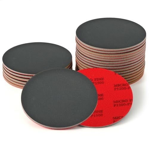 MAXMAN Foam Sanding Pads, 5" Bowling Sanding Pads, 1200-1500 Grit for Auto | 18pcs Sanding Sponge Set, Reusable Wet Dry Sandpaper Block, for Random Orbital Sander, Wood, Metal, Drywall & Curved Surfaces - size: 5 inch, style: 1200-1500 Grit