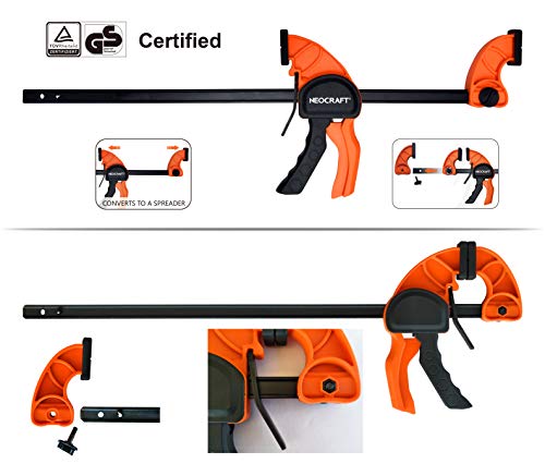 Quick Release Ratchet Bar Clamps for Woodworking (2 Pieces Set 18'') - Light Duty Adjustable One-Handed Clamp for Woodworking & Furniture Manufacturing & Assembly - style: 2pack 18"