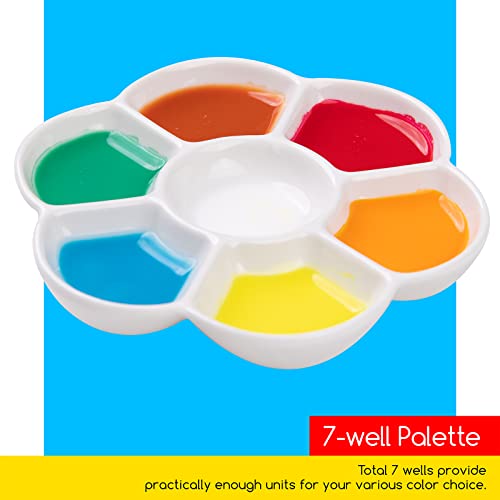 MEEDEN Ceramic Watercolor Paint Palette: 7-Well Color Mixing Tray 4.7"x0.6"