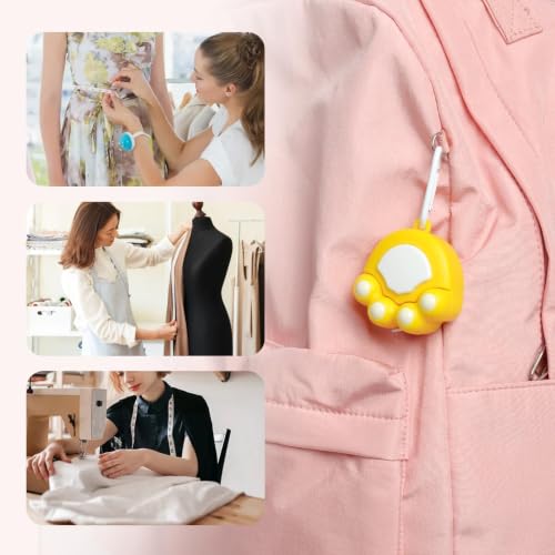 Yellow Cat Paw Fashion Measuring Tape 79", Sewing Gifts w/Keychain - color: A2-Yellow Cat Paw