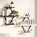 Floating Wall Shelves, Set of 2, Black & White - color: Black & White