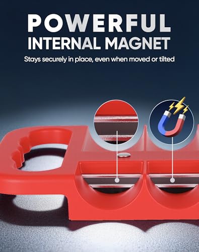 Reniteco Magnetic Socket Organizer, 3/8" Drive, 28-Socket Rail - color: 3/8"-Red
