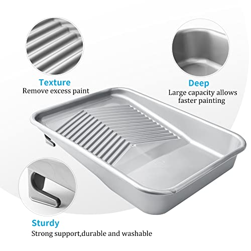 Mister Rui 9 Inch Paint Tray Set, 12 Pack with Tray Liners and Frame - color: 9 Inch, 12 Pack