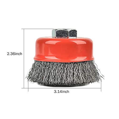 AAIN 4 Pack Wire Cup Brush for Grinders, 3 Inch Crimped Wire Wheel Brush - size: 4 pack, style: 3 Inch Crimped Wire Brush