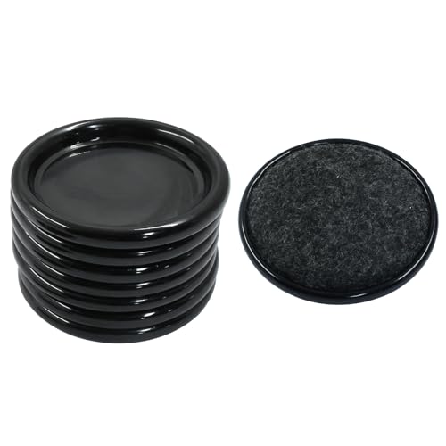 8Pcs Felt Furniture Sliders, Round, 2.5 inch Dia, Black/Gray - size: Round, 2.5 inch Diameter