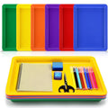 Mifoci 6 Pack Large Plastic Art Trays for Classroom, 16x12x1 Inch,Rainbow - color: Rainbow