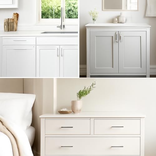 35 Pack | Brushed Nickel Cabinet Pulls 3 Inch – German Krupp Stainless Steel Cabinet Handles Silver, CNC Precision ±0.01mm, Family Kitchen Renovation Set, Durable and Unified Look - color: Brushed Nickel, size: 3 inch Hole Center