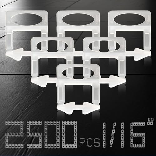 Tile Leveling System 2500 Piece 1/16" tile Clips, Tile Leveler Clips Tools for Floor Wall Ceramic Stone and Porcelain Tile Installation - size: 2500pcs 1.5mm tile leveling spacers