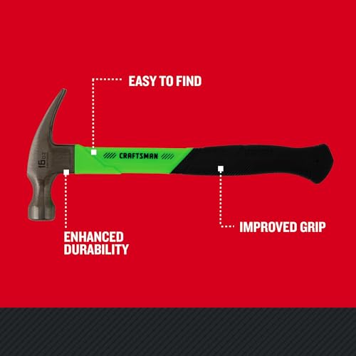 CRAFTSMAN High-Visibility General Purpose Hammer with Fiberglass Grip 16 OZ (CMHT51400)