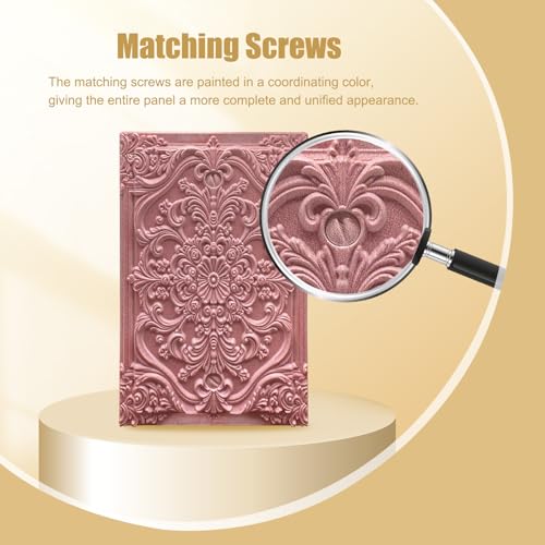 Decorative Light Switch Plate Covers Pink Flower Elegant 3D Floral Embossed 1 Gang No Device Single Blank Outlet Covers Wall Plate Light Switch Cover Plate for Bedroom Home Decor - color: Pink, size: No Blank 1-Gang/ 5 x 3 IN