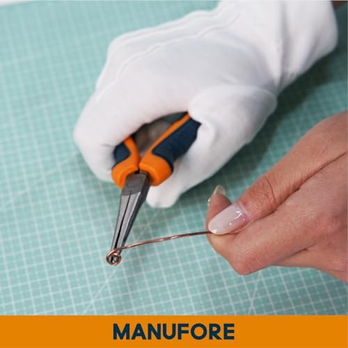 MANUFORE 6-Piece Mini Pliers Set — Needle Nose, Long Nose, Diagonal, Flat Nose, End Cutting & Linesman Pliers for Precision DIY, Electronics Repair, Jewelry Making & Crafting
