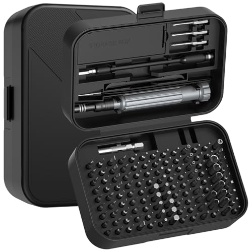 Precision Screwdriver Set, SOONAN 150 in 1 Electronics Tool Kit with 120 Bits Magnetic Screwdriver Set & 30-bit Magnetic Set Handy Repair Tool for Computer Phone Watch Camera Laptop, Black - size: 150-IN-Black