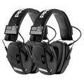PROHEAR 2 Pack Electronic Ear Protection for Shooting with 4X Sound Amplification, Gun Range Hearing Protection Muffs, NRR 23dB Noise Reduction Headphones for Hunting, Black and Black - style: Electronic-black*2