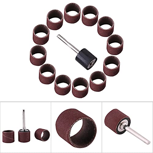 Premium #600 Grit Drum Sanding Sandpaper Bands Sleeves with Mandrel for Professional Woodworking and Craft Polishing Kit, Multifunctional Accessory (Large Sandpaper Circle 320 - size: Large sandpaper circle 320 mesh