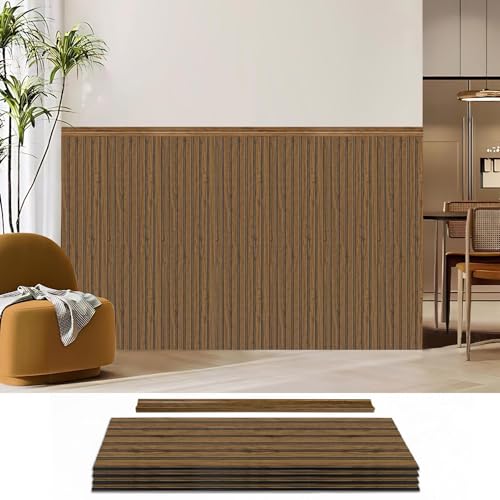 Art3d Beadboard Wainscoting Wall Panel Kit for Wall, 37.8 x 9.84 Inch, Teak | 12-Piece Panels + 4 Edge Trims, 31 Sq.Ft. Coverage, Lightweight, Water-Resistant, Easy to Trim, for Living Room, Bedroom - color: Teak