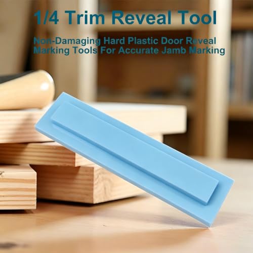 Trim Reveal Tool - 1/4 Precision Trim Gauges - Non-Damaging Hard Plastic Door Reveal Marking Tools - Accurate Jamb Marking - Wood Reveal Spacing Tool (LightBlue) - size: 1/4 LightBlue