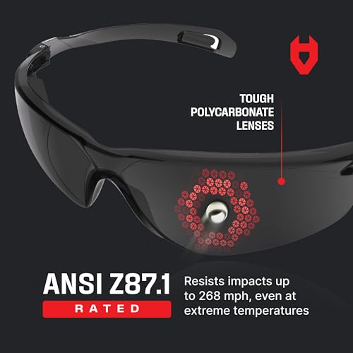 NoCry Safety Sunglasses for Men and Women; Certified ANSI Z87.1 Dark Tinted Safety Glasses with Anti-Fog & Anti-Scratch Lenses and UV Protection; Cycling Glasses, Sports Sunglasses for Men and Women - color: Dark Tinted