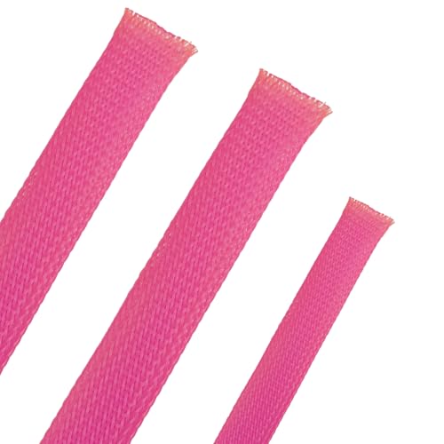 25ft PET Expandable Braided Cable Sleeve 1.2 inch(30mm) Pet Braided Cable Sleeve for Audio Video Device Wire Automotive Wire (Pink) - color: Pink, size: 30mm"(1.2 inch)