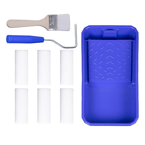6 Pack 2 Inch Paint Roller Kit, Mini Paint Roller Set, High Density Foam Paint Rollers with Tray for Painting Wall, Door, Cabinet