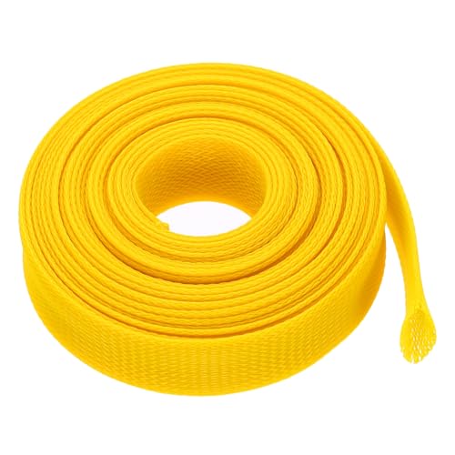 uxcell Expandable Sleeving, 1 1/4-inch 25ft Cable Sleeve, Yellow - color: Yellow, size: 1 1/4-inch x 25ft