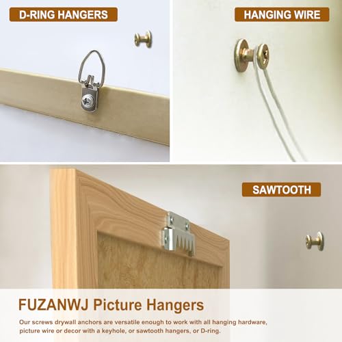 FUZANWJ Picture Hangers, 4-in-1 Double Headed Picture Hooks, 30lbs, 30 Pack