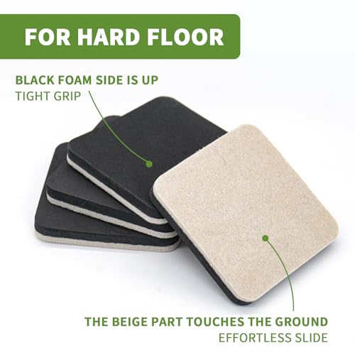 Felt Furniture Sliders for Hardwood Floors 16 PCS, 3 1/2" Beige - size: 16 PCS 3 1/2'' Beige