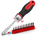 14-Piece 1/4″ Magnetic Ratcheting Screwdriver Bit Set, T4-T40 Torx Bit Set with 1/4 inch Magnetic Bits Driver Multi-bit Ratchet Screw Drivers for Garage, Home, Work, DIY Repair
