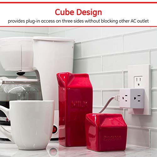 GE Outlet Extender, 3 Outlet Multi Plug Wall Power Splitter (Pack of 5) - size: 5 Pack
