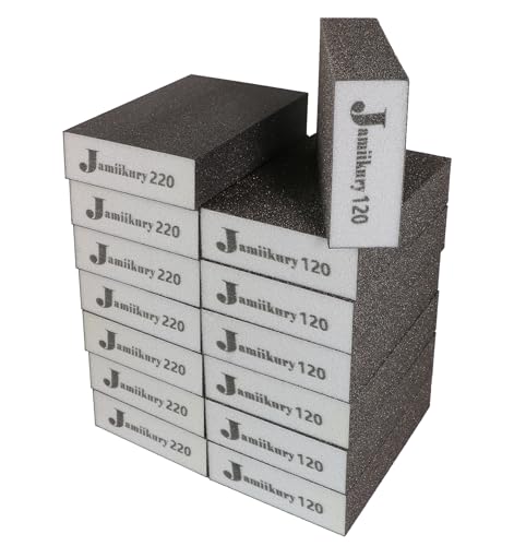 16pcs Sanding Blocks Assortment Kit, Sponge Sand Block Washable and Reusable, Wet & Dry Sandpaper Block for Wood Metal Drywall and Furniture Paint - 120/220 Grit - size: 120/220 Grits