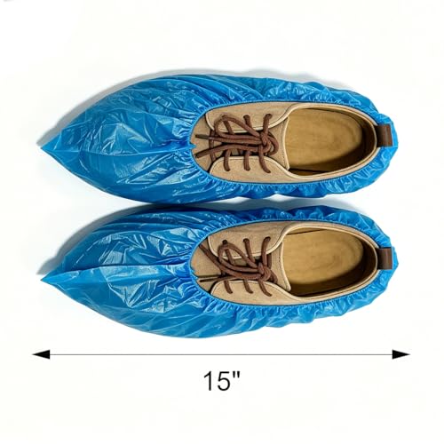 QIANSOU 100 Pack Disposable Shoe Covers Durable Waterproof Shoe Covers