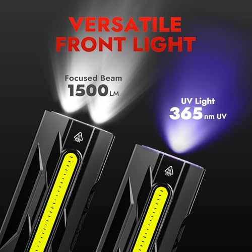 WARSUN T9PRO Pocket Flashlight Rechargeable, 1500 Lumen EDC Flashlight with Magnet Base and Clip, Compact Work Light for Dog Walking, Camping, Car Repair, Home Repair, Power Outages and Everyday Carry