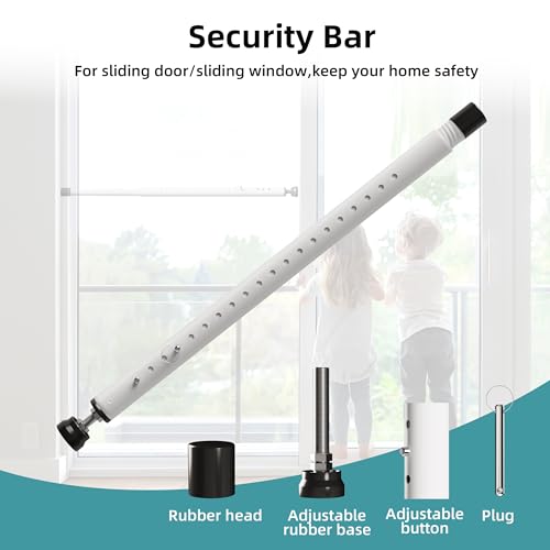 4-Pack Sliding Door and Window Security Bars, 17-50 Inch, White - color: White - 4 Pack