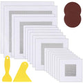 22 Pcs Drywall Repair Kit, 2/4/6/8 Inch Dry Wall Patch Kits, Self Adhesive Aluminum Mesh with Scraper and Sandpaper for Hole Repair