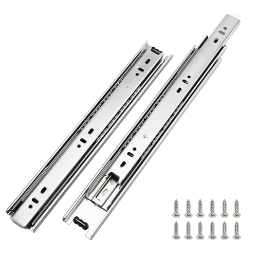 LONTAN 1 Pair Drawer Slides 12 Inch Heavy Duty Side Mount 100 LB Capacity - size: 12 Inch