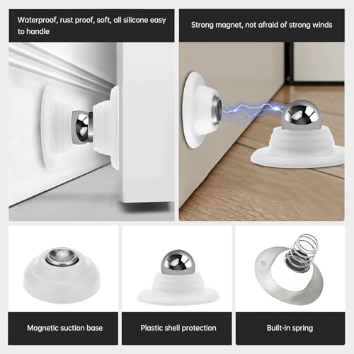 Strong Magnetic RV Door Holder, White, 2 Pack - color: White-S
