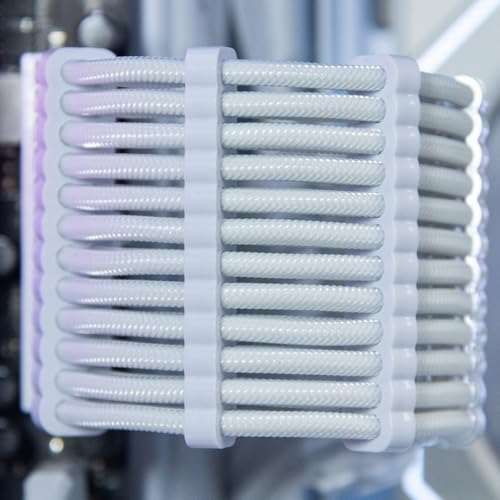 Sirlyr White 24-Pack PSU Cable Organizer Combs Kit 3.5mm for PC - color: White